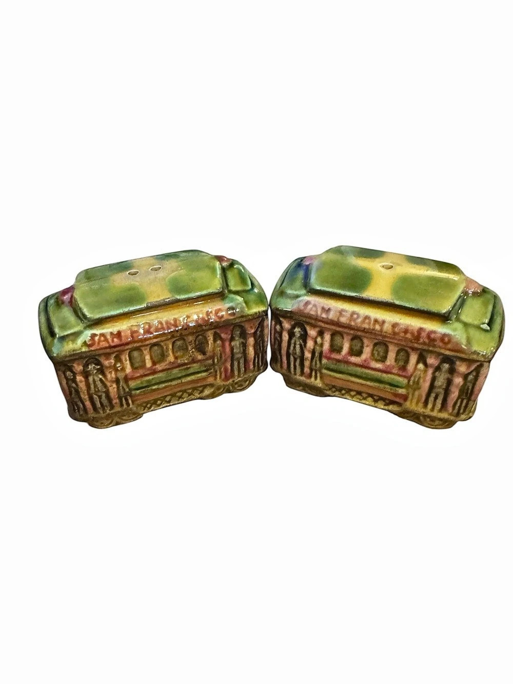 Vintage San Francisco Cable Car Salt & Pepper Shakers Japan